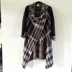 Venus Black and Grey Cowl Neck Cardigan Size Medium